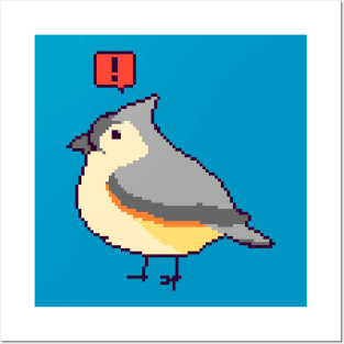 Tufted Titmouse with Exclamation Posters and Art